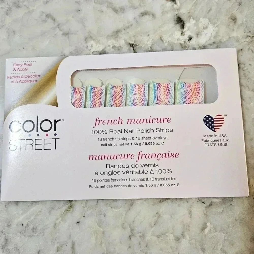 Color Street Nail Polish Strips-Retired Set-Aloha Spirit French Manicure - Picture 1 of 4